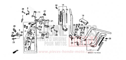 HANDLE PIPE/TOP BRIDGE GL1500K de 1989